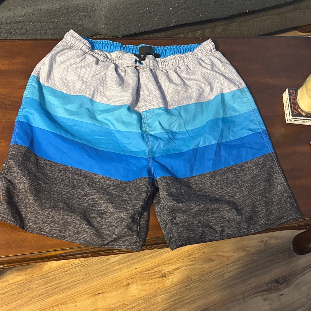 Source Unknown Blue and Gray Board Shorts